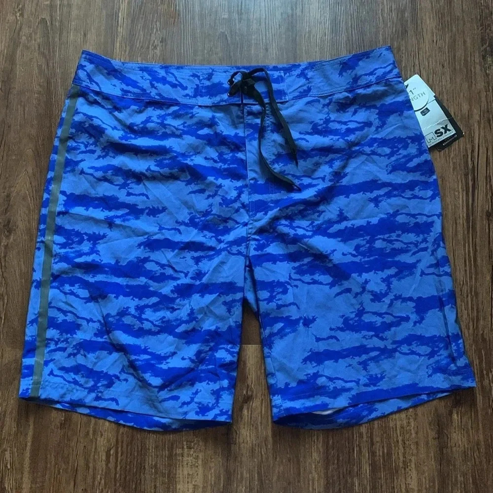 Michael Strahan Blue Camo Board Shorts 21” size 38 New